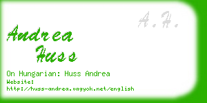 andrea huss business card